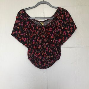 Off the shoulder floral crop top